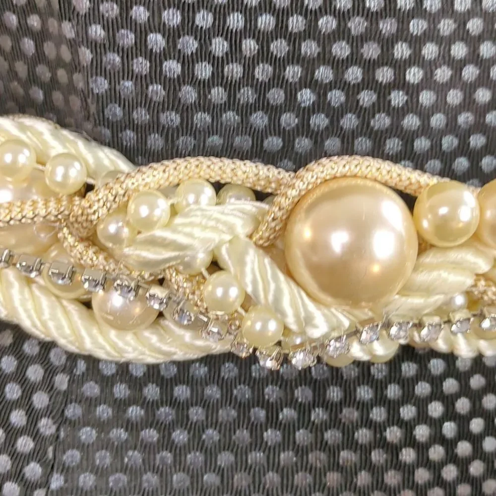 Beautiful Braided Bejeweled Belt! Vintage 80's-ish?